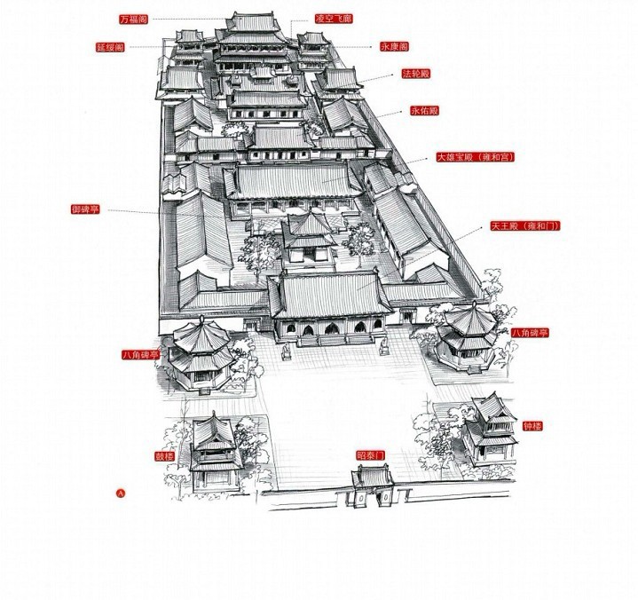 穿墻透壁，手繪中國(guó)古代經(jīng)典古建筑