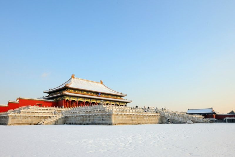 銀裝素裹雪后故宮攝影照片