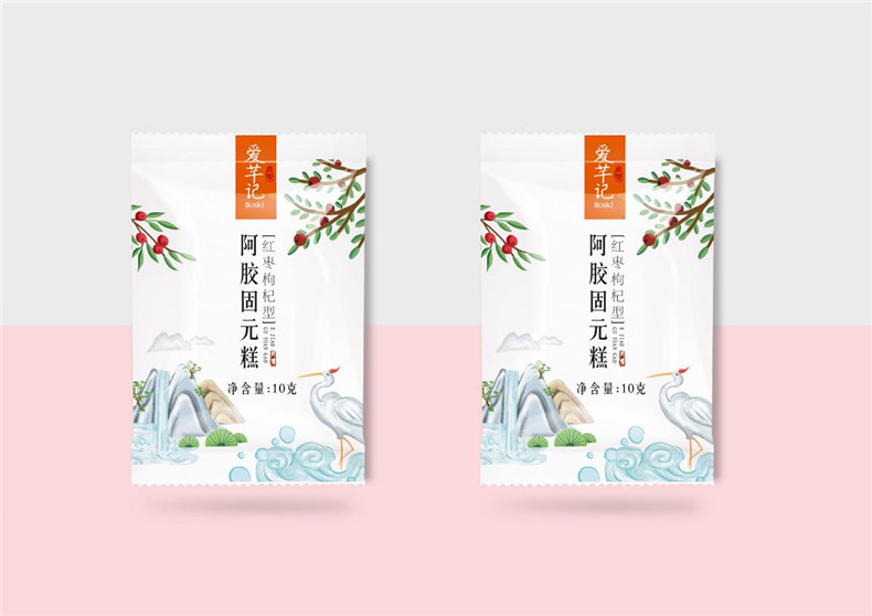 阿膠糕紅糖食品包裝水墨風(fēng)設(shè)計