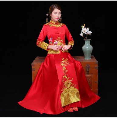 古典喜服中式禮服，秀禾服新娘結(jié)婚禮服