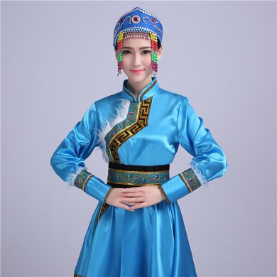 簡(jiǎn)約大方的蒙古族女裝服飾，少數(shù)民族服裝