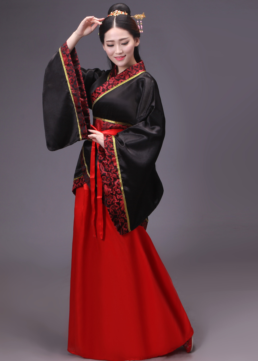 經(jīng)典中國(guó)紅漢服古裝美女圖片