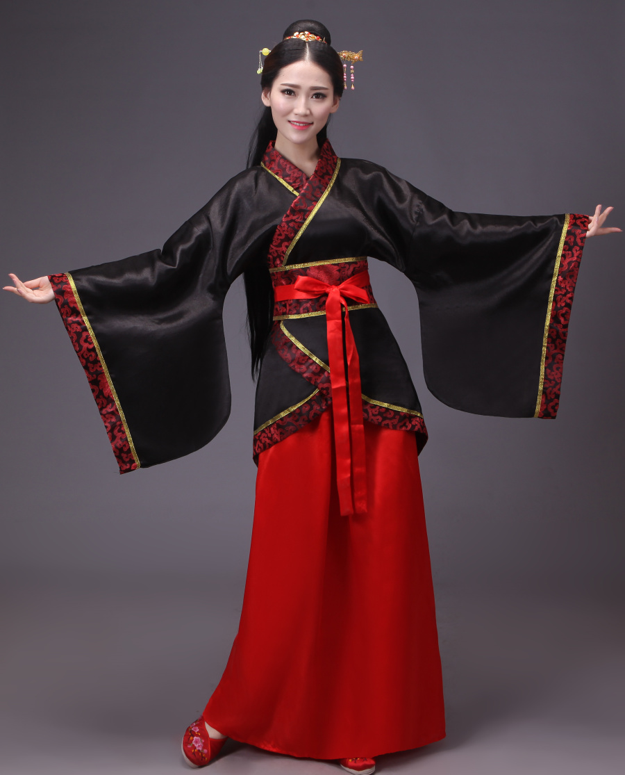 經(jīng)典中國(guó)紅漢服古裝美女圖片