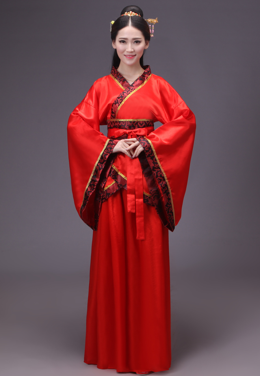 經(jīng)典中國(guó)紅漢服古裝美女圖片