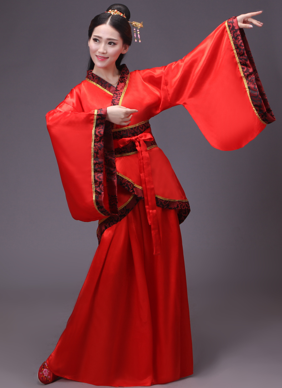 經(jīng)典中國(guó)紅漢服古裝美女圖片