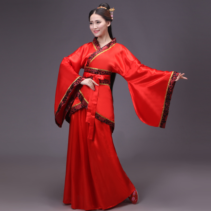 經(jīng)典中國(guó)紅漢服古裝美女圖片