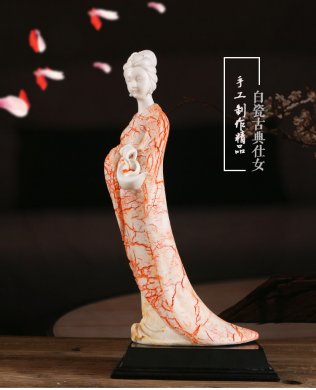 中國風(fēng)古典美女白瓷仕女藝術(shù)品