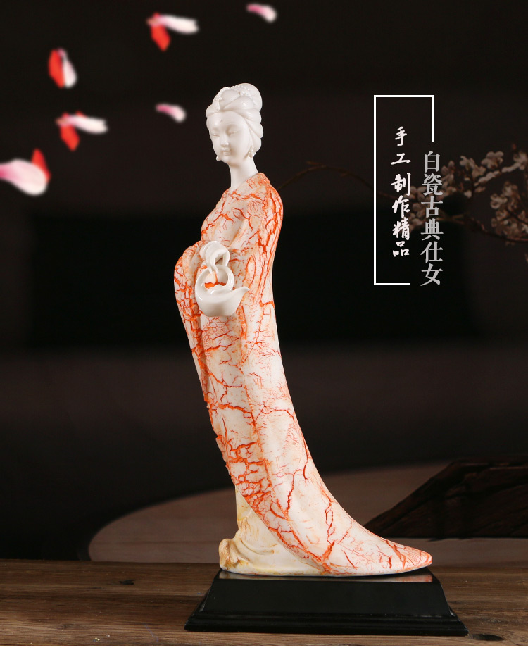 中國(guó)風(fēng)古典美女白瓷仕女藝術(shù)品