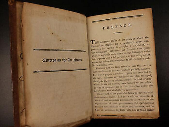 1794年美國注冊喬治·華盛頓憲法批準收藏古書籍
