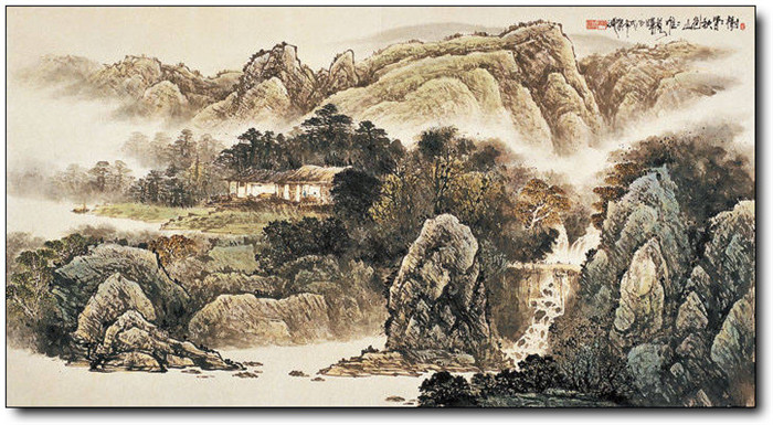 巍峨大氣的山水風(fēng)景水墨國畫作品欣賞