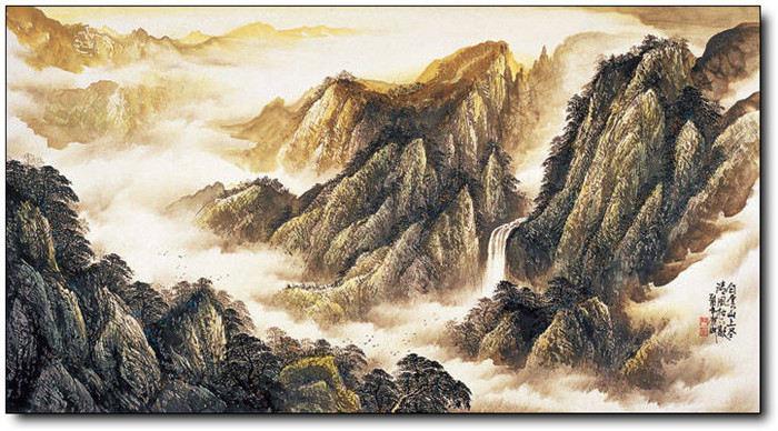 巍峨大氣的山水風(fēng)景水墨國畫作品欣賞