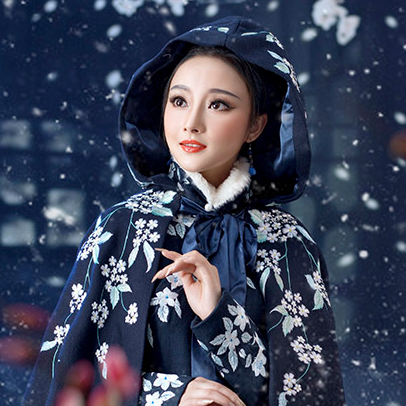 優(yōu)雅賞雪帶傘女生頭像，唯美古風真人頭像