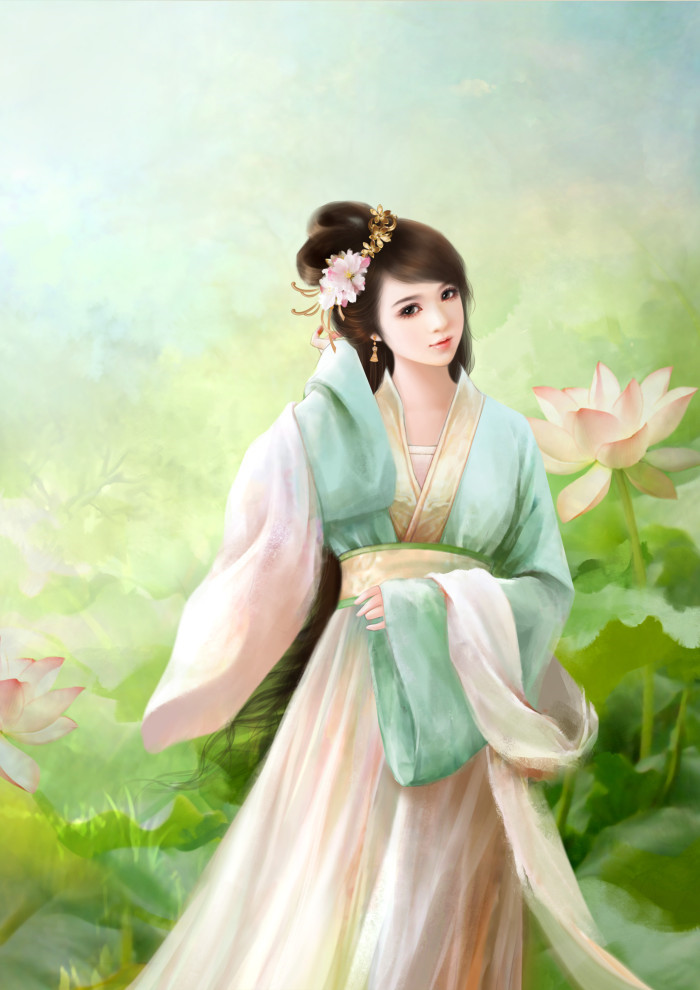 淡雅溫婉的古風(fēng)美女插畫欣賞